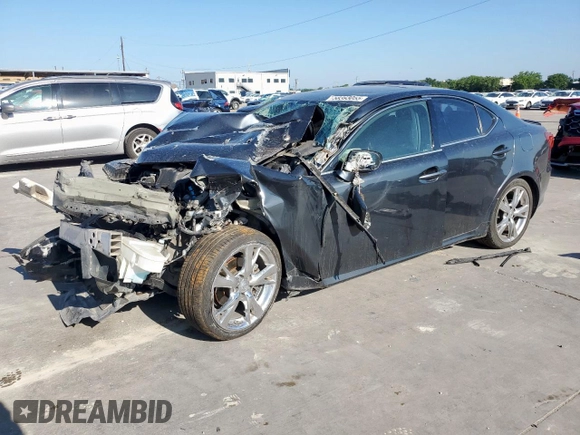 2010 Lexus IS 250 with VIN JTHBF5C21A2095741, listed as a Copart auction lot 58393055 with Not provided miles and Salvage title. Bid and sale history available at DreamBid. Image 1.