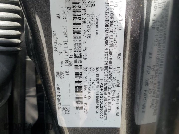 2016 Ford Focus SE with VIN 1FADP3F20GL250053, listed as a Copart auction lot 57134955 with 120,261 mi miles and Salvage title. Bid and sale history available at DreamBid. Image 13.