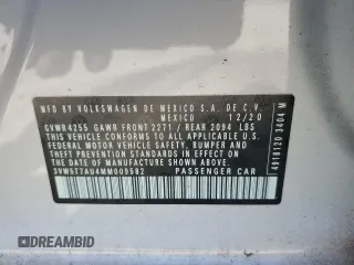 2021 Volkswagen GTI S с VIN 3VW5T7AU4MM009582, выставлен на аукционе Copart как лот 50350525 с пробегом 15 248 миль миль и Списание • Salvage title. История ставок и продаж доступна на DreamBid. Изображение 12.