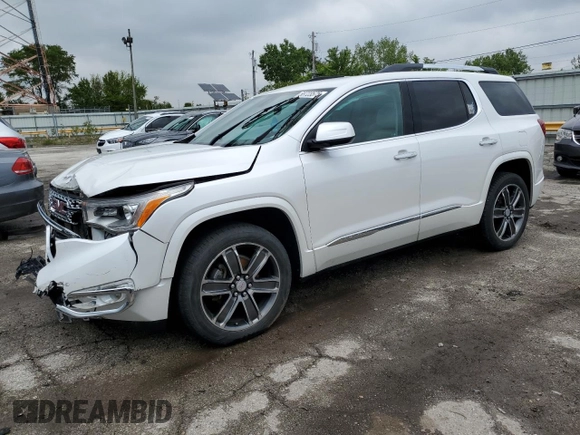 2017 GMC Acadia Denali with VIN 1GKKNXLS8HZ322669, listed as a Copart auction lot 58723575 with 76,872 mi miles and Salvage title. Bid and sale history available at DreamBid. Image 1.