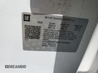 2019 Chevrolet Malibu LS z VIN 1G1ZB5ST9KF192890, wystawiony jako Copart lot #53296605 z przebiegiem Nie podano mil oraz Szkoda całkowita • Salvage title. Historia ofert i sprzedaży dostępna na DreamBid. Obrazek 13.