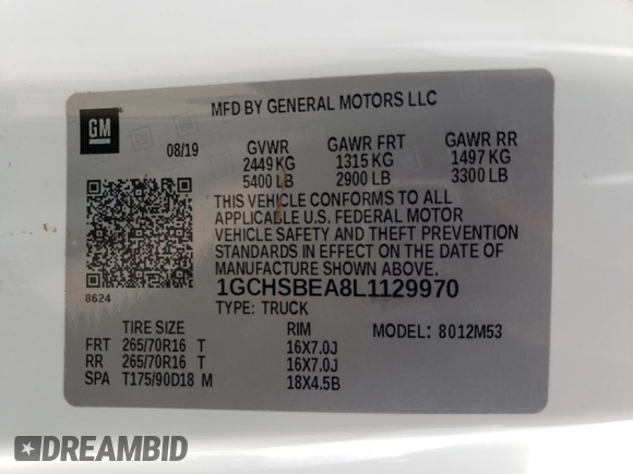 2020 Chevrolet Colorado 2WD Work Truck z VIN 1GCHSBEA8L1129970, wystawiony jako Copart lot #49721745 z przebiegiem 105 111 mil mil oraz Szkoda całkowita • Salvage title. Historia ofert i sprzedaży dostępna na DreamBid. Obrazek 14.
