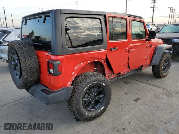 2022 Jeep Wrangler Unlimited High Tide with VIN 1C4HJXDG5NW107100, listed as a Copart auction lot 83231044 with 37,898 mi miles and Salvage Title. Bid and sale history available at DreamBid. Image 3.