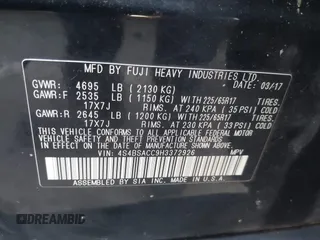 2017 Subaru Outback Premium with VIN 4S4BSACC9H3372926, listed as a IAAI auction lot 42532074 with 205,657 mi miles and . Bid and sale history available at DreamBid. Image 9.
