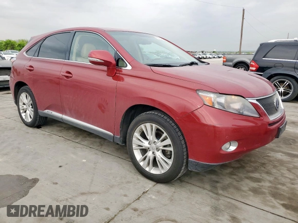 2010 Lexus RX 450h with VIN JTJZB1BA8A2000148, listed as a Copart auction lot 50135795 with 181,223 mi miles and Salvage title. Bid and sale history available at DreamBid. Image 4.