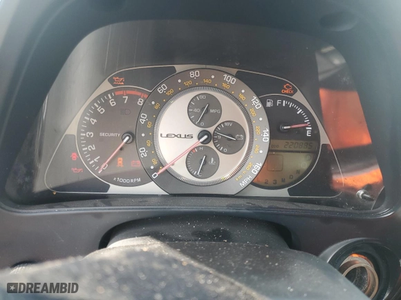 2005 Lexus IS 300 Sport with VIN JTHBD192650095080, listed as a Copart auction lot 42356455 with 220,885 mi miles and Salvage Title. Bid and sale history available at carsss.com. Image 9.