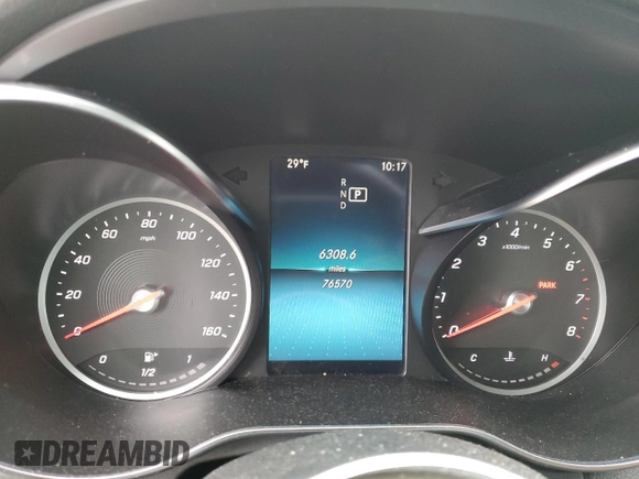 2019 Mercedes-Benz C 300 with VIN WDDWF8EB3KR505178, listed as a Copart auction lot 43122465 with 76,570 mi miles and Salvage title. Bid and sale history available at DreamBid. Image 9.