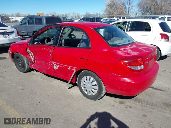 2004 Kia Rio with VIN KNADC125746285903, listed as a IAAI auction lot 41674164 with 202,845 mi miles. Bid and sale history available at carsss.com. Image 3.