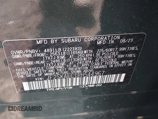 2023 Subaru Forester Premium with VIN JF2SKAEC1PH544967, listed as a IAAI auction lot 42474713 with 9,243 mi miles and . Bid and sale history available at DreamBid. Image 9.