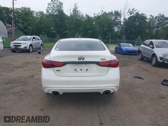 2022 Infiniti Q50 Luxe with VIN JN1EV7BR4NM342579, listed as a IAAI auction lot 42503631 with 13,633 mi miles and . Bid and sale history available at DreamBid. Image 16.