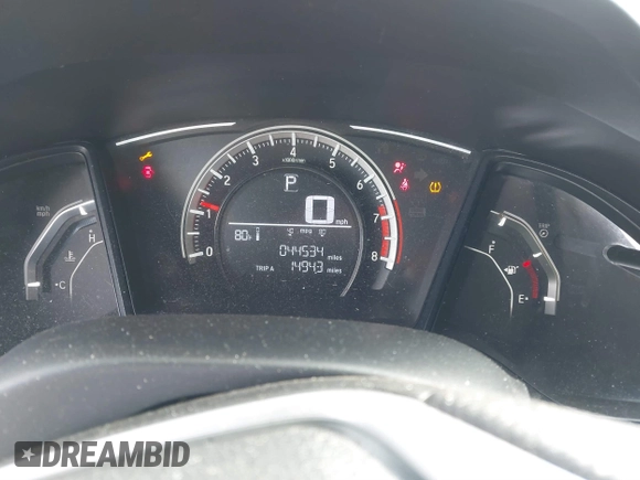 2018 Honda Civic Sedan LX with VIN 19XFC2F59JE044099, listed as a IAAI auction lot 41719337 with 44,534 mi miles. Bid and sale history available at carsss.com. Image 7.
