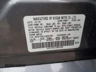 2020 Infiniti Q50 3.0t LUXE with VIN JN1EV7AR1LM254782, listed as a Copart auction lot 51922925 with Not Provided miles and Salvage Title. Bid and sale history available at carsss.com. Image 12.