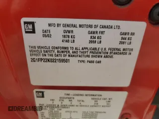 2002 Chevrolet Camaro z VIN 2G1FP22K022159501, wystawiony jako Copart lot #53638655 z przebiegiem 188 233 mil mil oraz Szkoda całkowita • Salvage title. Historia ofert i sprzedaży dostępna na DreamBid. Obrazek 12.
