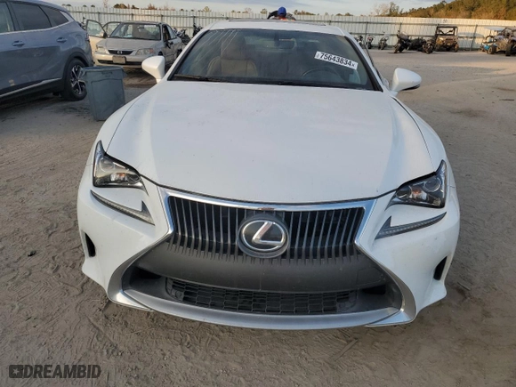 2015 Lexus RC 350 with VIN JTHHE5BC2F5005364, listed as a Copart auction lot 75643834 with 125,650 mi miles and Salvage Title. Bid and sale history available at carsss.com. Image 5.