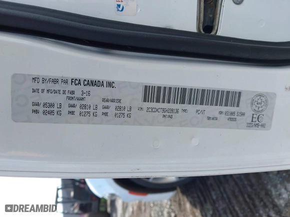 2016 Dodge Charger Road/Track with VIN 2C3CDXCT9GH228136, listed as a IAAI auction lot 41491468 with 94,318 mi miles. Bid and sale history available at carsss.com. Image 9.
