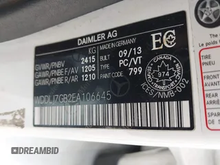 2014 Mercedes-Benz CLS 63 S AMG with VIN WDDLJ7GB2EA106645, listed as a IAAI auction lot 42075075 with 72,375 mi miles and . Bid and sale history available at DreamBid. Image 9.