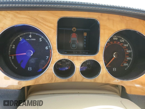 2008 Bentley Continental GT with VIN SCBCP73W88C057478, listed as a Copart auction lot 45030315 with 31,785 mi miles and Salvage Title. Bid and sale history available at DreamBid. Image 9.