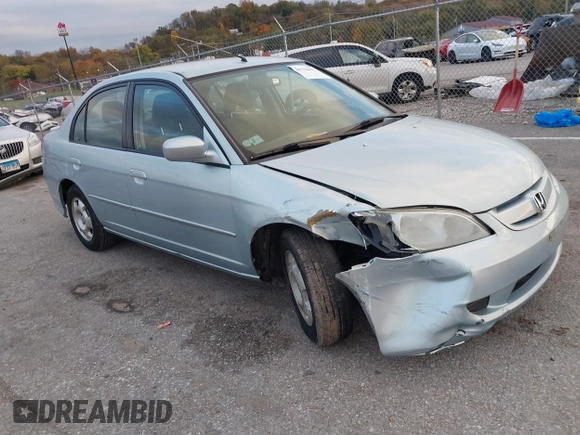 2005 Honda Civic with VIN JHMES96675S017131, listed as a IAAI auction lot 40768095 with 119,142 mi miles and . Bid and sale history available at DreamBid. Image 1.