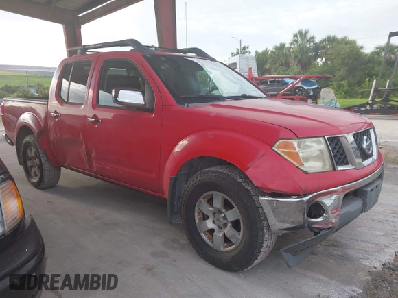 2005 Nissan Frontier SE with VIN 1N6AD07U95C463775, listed as a IAAI auction lot 42783610 with 196,085 mi miles and . Bid and sale history available at DreamBid. Image 1.