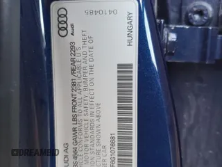 2016 Audi A3 2.0T Premium Plus with VIN WAUJ8GFF6G1076681, listed as a Copart auction lot 55680903 with 70,593 mi miles. Bid and sale history available at carsss.com. Image 12.