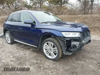 2018 Audi Q5 Premium Plus with VIN WA1BNAFY6J2002090, listed as a IAAI auction lot 41653345 with 127,292 mi miles. Bid and sale history available at carsss.com. Image 1.