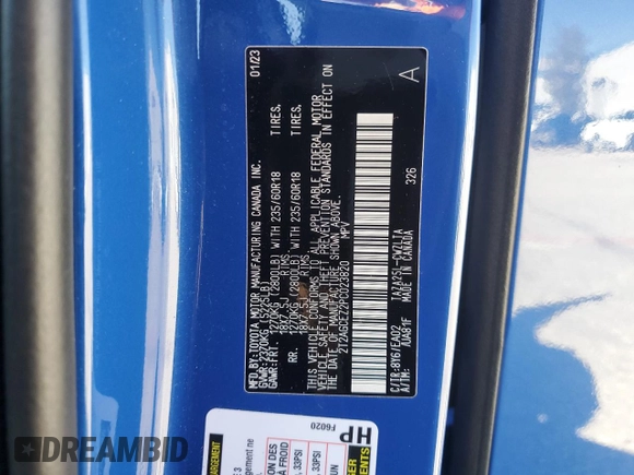2023 Lexus NX with VIN 2T2AGCEZ2PC023820, listed as a Copart auction lot 49830965 with 22,281 mi miles and Salvage Title. Bid and sale history available at carsss.com. Image 16.
