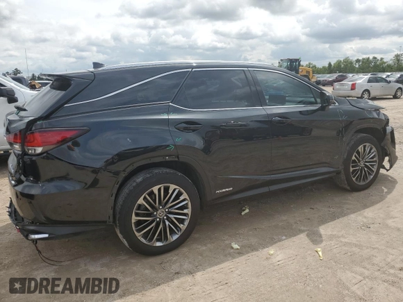 2022 Lexus RX with VIN JTJJGKFA2N2023378, listed as a Copart auction lot 69316914 with 44,552 mi miles and Salvage Title. Bid and sale history available at carsss.com. Image 3.