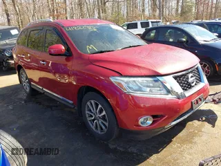 2015 Nissan Pathfinder SL z VIN 5N1AR2MM3FC704182, wystawiony jako IAAI lot #41822851 z przebiegiem 75 943 mil mil oraz . Historia ofert i sprzedaży dostępna na DreamBid. Obrazek 1.