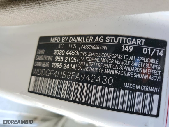 2014 Mercedes-Benz C-Class C 250 Sport with VIN WDDGF4HB8EA942430, listed as a Copart auction lot 45490315 with 84,925 mi miles and Salvage Title. Bid and sale history available at carsss.com. Image 13.