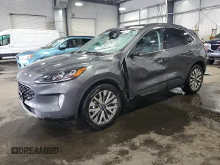 2022 Ford Escape Titanium с VIN 1FMCU9J91NUB38368, выставлен на аукционе Copart как лот 57089435 с пробегом 39 743 миль миль и Списание • Salvage title. История ставок и продаж доступна на DreamBid. Изображение 1.