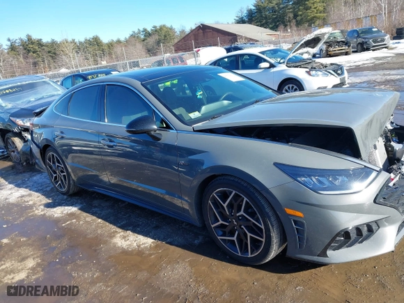 2021 Hyundai Sonata N Line with VIN 5NPEK4JC8MH127510, listed as a IAAI auction lot 41512915 with 27,409 mi miles. Bid and sale history available at carsss.com. Image 13.