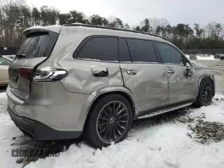 2021 Mercedes-Benz GLS with VIN 4JGFF8KE4MA367320, listed as a Copart auction lot 89048485 with 57,920 mi miles and Salvage Title. Bid and sale history available at carsss.com. Image 3.