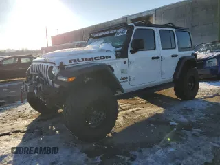 2018 Jeep Wrangler Unlimited Rubicon with VIN 1C4HJXFG8JW104425, listed as a Copart auction lot 87545965 with 62,988 mi miles and Salvage title. Bid and sale history available at DreamBid. Image 1.