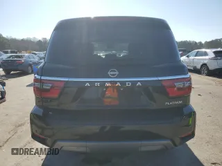2024 Nissan Armada Platinum with VIN JN8AY2DB9R9853224, listed as a Copart auction lot 43420655 with 17,707 mi miles and Salvage Title. Bid and sale history available at carsss.com. Image 6.