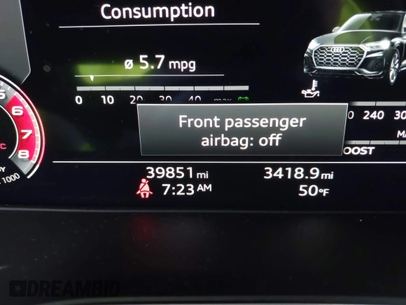 2022 Audi SQ5 Premium Plus with VIN WA1B4AFY0N2042917, listed as a IAAI auction lot 41509774 with 39,851 mi miles. Bid and sale history available at carsss.com. Image 15.
