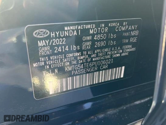 2023 Genesis G70 3.3T with VIN KMTG54TE6PU106021, listed as a Copart auction lot 86750284 with 8,669 mi miles and Salvage Title. Bid and sale history available at DreamBid. Image 10.