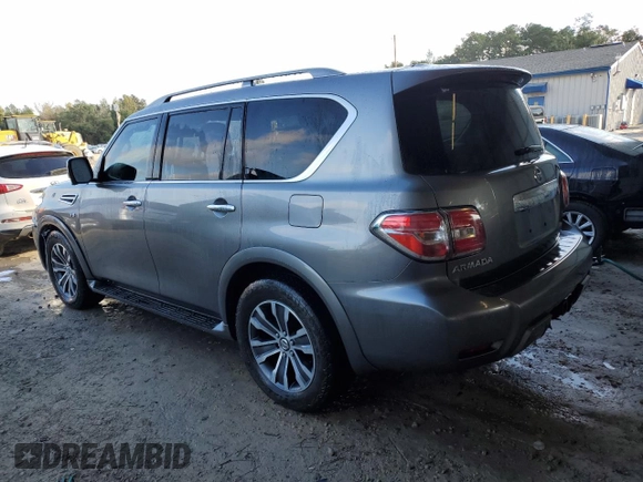2019 Nissan Armada SV with VIN JN8AY2NC1K9584231, listed as a Copart auction lot 80300374 with 91,669 mi miles and Salvage Title. Bid and sale history available at carsss.com. Image 2.