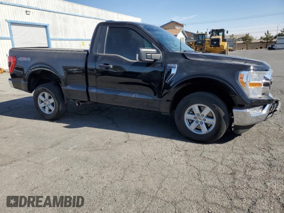 2021 Ford F-150 XL with VIN 1FTMF1E50MKD44349, listed as a Copart auction lot 76947214 with 34,592 mi miles and Salvage title. Bid and sale history available at DreamBid. Image 4.
