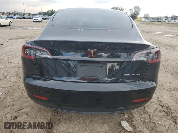 2022 Tesla Model 3 Long Range with VIN 5YJ3E1EB1NF243484, listed as a Copart auction lot 70745404 with 25,970 mi miles and Salvage Title. Bid and sale history available at DreamBid. Image 6.