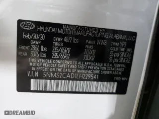 2020 Hyundai Santa Fe SE with VIN 5NMS2CAD1LH229541, listed as a Copart auction lot 85971114 with 83,879 mi miles and Salvage Title. Bid and sale history available at carsss.com. Image 14.