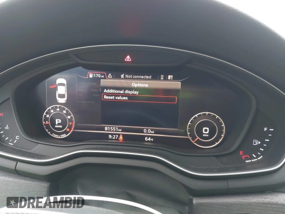 2018 Audi A5 Premium Plus with VIN WAUTNAF56JA049039, listed as a IAAI auction lot 41868983 with 81,551 mi miles and . Bid and sale history available at DreamBid. Image 7.