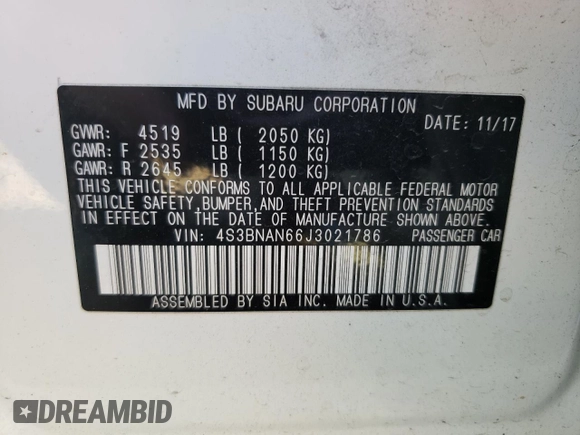 2018 Subaru Legacy Limited with VIN 4S3BNAN66J3021786, listed as a Copart auction lot 72260063 with 125,613 mi miles. Bid and sale history available at carsss.com. Image 14.
