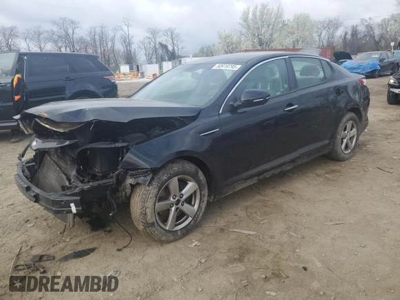 2014 Kia Optima LX with VIN 5XXGM4A74EG295356, listed as a Copart auction lot 50919795 with 183,274 mi miles and Salvage Title. Bid and sale history available at carsss.com. Image 1.