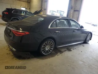 2022 Mercedes-Benz S-Class S 500 with VIN W1K6G6DB3NA107684, listed as a Copart auction lot 48177345 with 0 mi miles and Salvage Title. Bid and sale history available at carsss.com. Image 3.