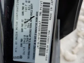 2013 Mazda 3 GX with VIN JM1BL1KF5D1820467, listed as a Copart auction lot 43338525 with 200,668 mi miles and Salvage Title. Bid and sale history available at carsss.com. Image 13.