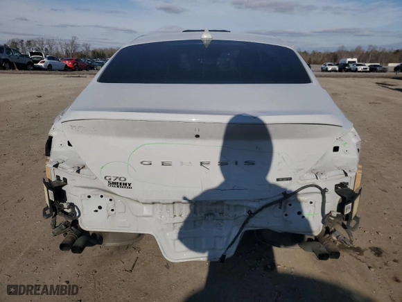 2022 Genesis G70 3.3T with VIN KMTG54TE7NU082115, listed as a Copart auction lot 85137724 with 97,222 mi miles and Salvage Title. Bid and sale history available at carsss.com. Image 6.