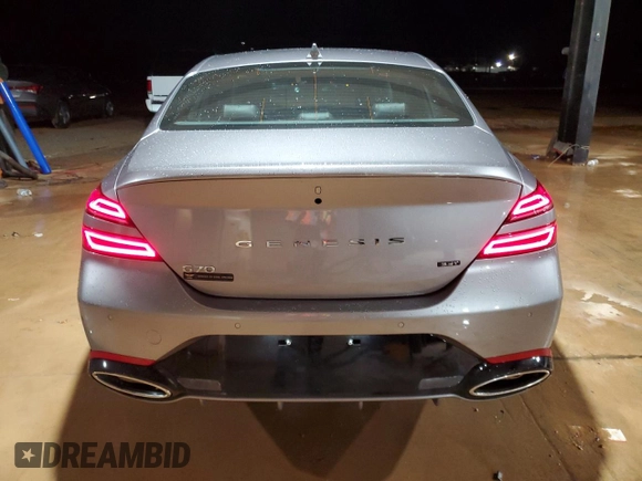 2023 Genesis G70 3.3T with VIN KMTG54TE7PU121577, listed as a Copart auction lot 78429434 with 15,343 mi miles and Salvage Title. Bid and sale history available at DreamBid. Image 6.
