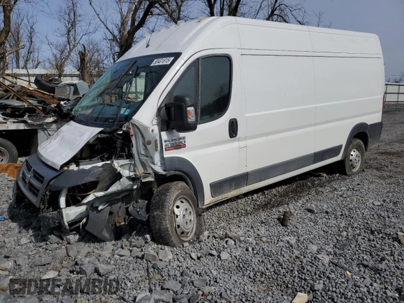 2017 Ram ProMaster Cargo with VIN 3C6TRVDG3HE525443, listed as a Copart auction lot 50401815 with 106,958 mi miles and Salvage Title. Bid and sale history available at carsss.com. Image 1.
