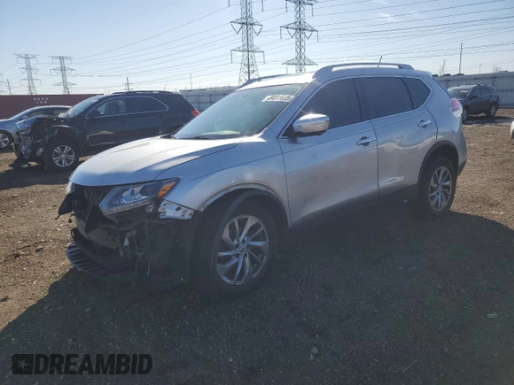 2015 Nissan Rogue SL with VIN 5N1AT2MV3FC865836, listed as a Copart auction lot 49091635 with 94,737 mi miles and Salvage Title. Bid and sale history available at carsss.com. Image 1.