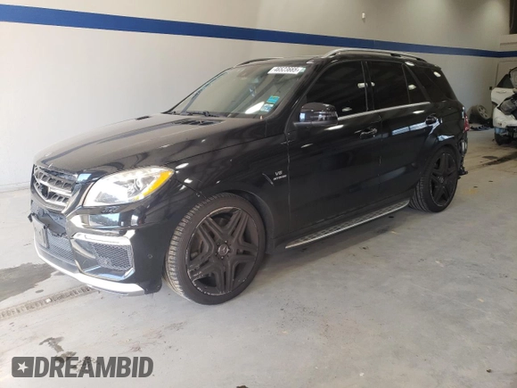 2013 Mercedes-Benz M ML 63 AMG with VIN 4JGDA7EB0DA214628, listed as a Copart auction lot 46523665 with 100,158 mi miles and Salvage Title. Bid and sale history available at carsss.com. Image 1.
